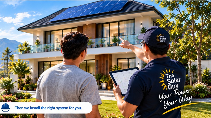 Solar consultation and custom system planning for a home with rooftop solar panels