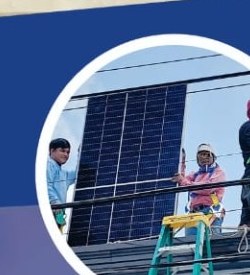 Solar panel installation work
